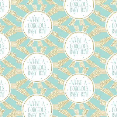 Gorgeous Baby Boy Foil Flat Wrap RRP £2.50