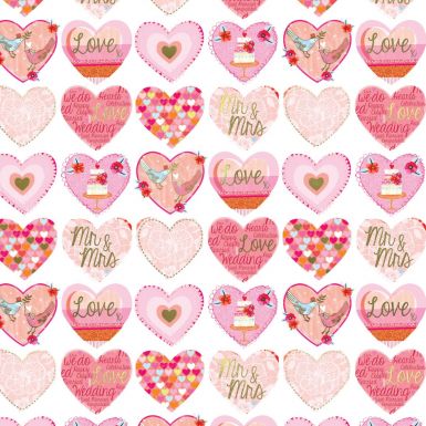 Wedding Hearts Foil Flat Wrap