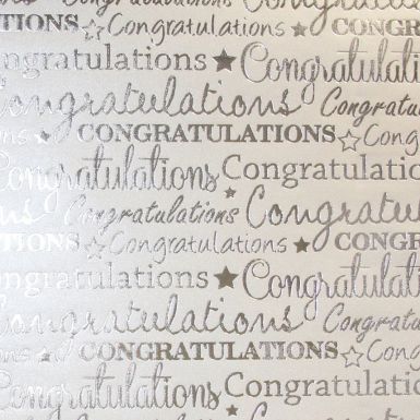 Congratulations Foil on Pearl Flat Wrap RRP £2.50