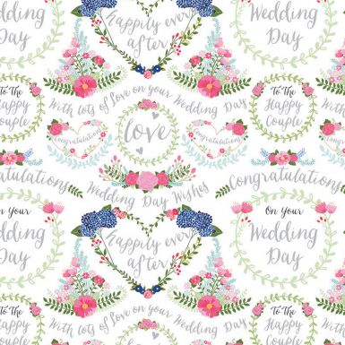 Wedding Flowers Foil Flat Wrap £2.50