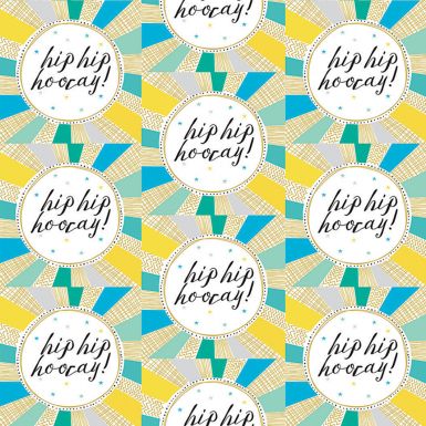 Hip Hip Hooray Foil Flat Wrap RRP £2.50