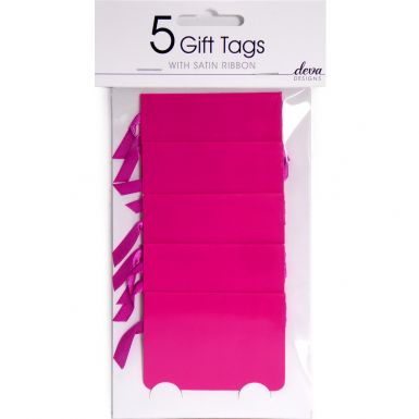 Pack of 5 Tags - Fuchsia