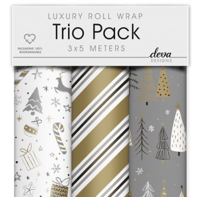 3 x 5M x 50CM Roll Wrap Trio Pack Contemporary