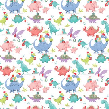 Gift Wrap Festive Dino