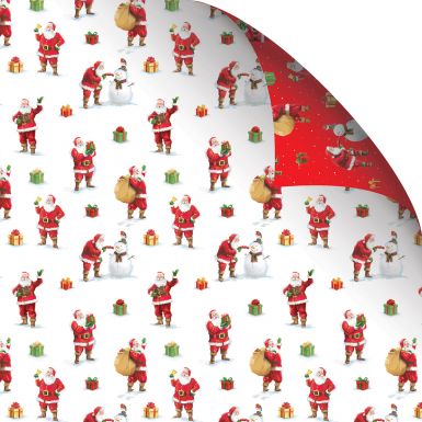Gift Wrap - Snow Time Santa