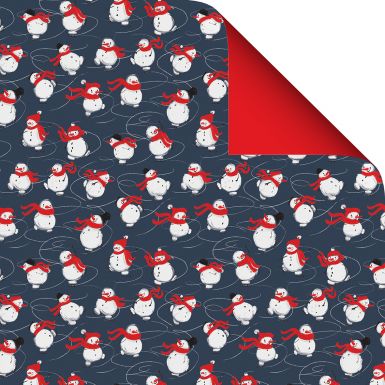 Gift Wrap Snowmen Skaters