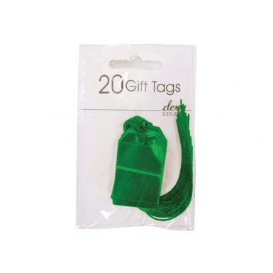 Pack of 20 - Mini Parcel Tags Green Foil
