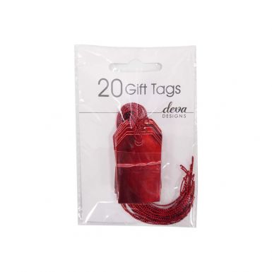 Pack of 20 - Mini Parcel Tags Red Foil