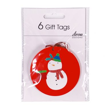 Pack of 6 Tags - Snowman