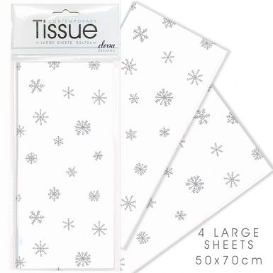 Tissue Silver Snowflakes