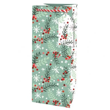 Gift Bag Bottle Festive Fern