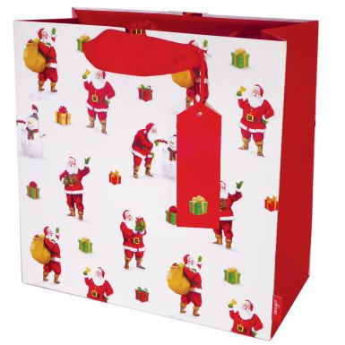 Gift Bag Medium Snow Time Santa