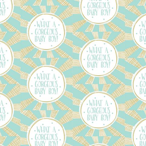 Gorgeous Baby Boy Foil Flat Wrap RRP £2.50