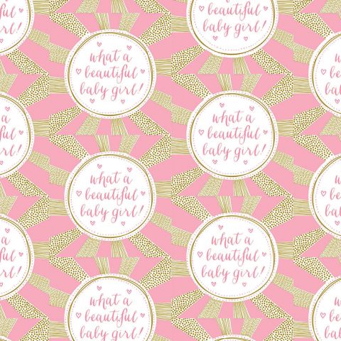 Beautiful Baby Girl Foil Flat Wrap RRP £2.50