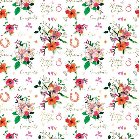 Just Married Foil Flat Wrap RRP £2.50