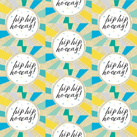 Hip Hip Hooray Foil Flat Wrap RRP £2.50