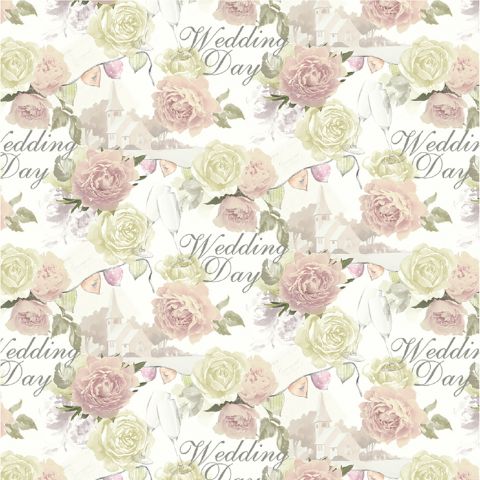 Vintage Wedding Foil Pearl Flat Wrap RRP £2.50