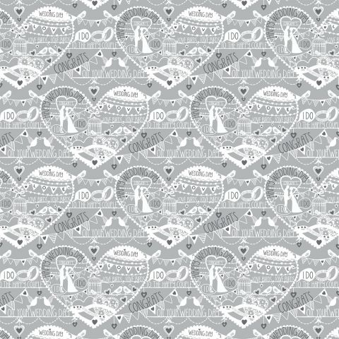 Wedding Silhouette Foil Flat Wrap