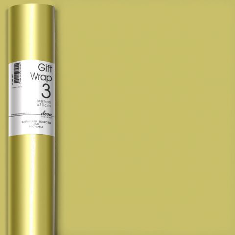 3M x 70CM (Essential) Roll Wrap Gold