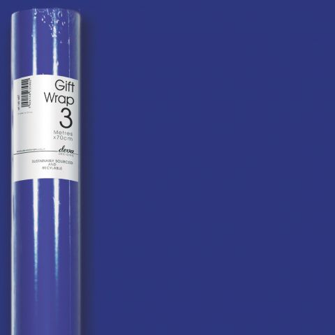 3M x 70CM (Essential) Roll Wrap Royal Blue
