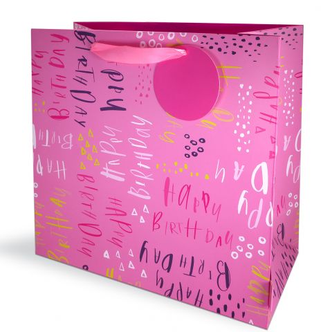 Gift Bag Large Pluto Birthday Pink