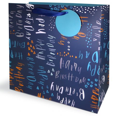 Gift Bag Large Pluto Birthday Blue