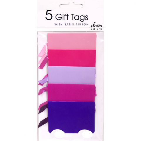 Pack of 5 Tags - Purples