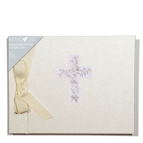 Embroidered Cross Loose Leaf Memories Book