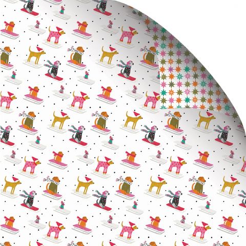 Gift Wrap Stop the Clock Dog Sled