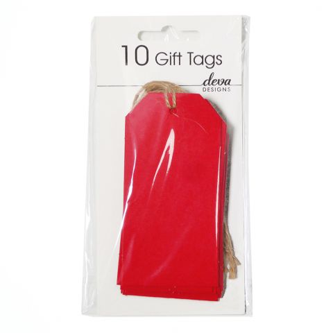 Pack of 10 Tags - Craft Red