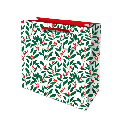Gift Bag Medium Red Berry Christmas