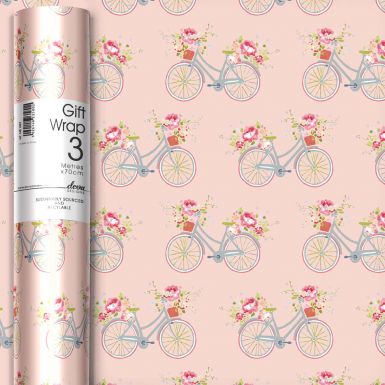 3M x 70CM Roll Wrap Julie Dodsworth Pink Bikes