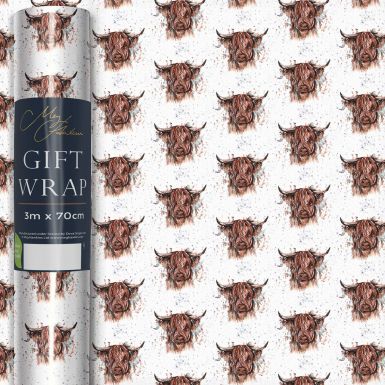 3M x 70CM Roll Wrap Meg Hawkins Highland Cow