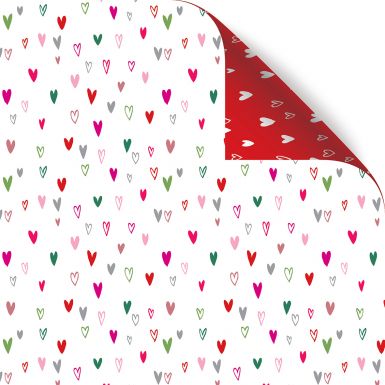 Gift Wrap Paper Hearts