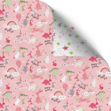 Gift Wrap Baby Bunny Pink