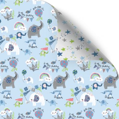 Gift Wrap Baby Bunny Blue