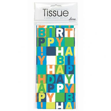 Tissue Neon Birthday Blue