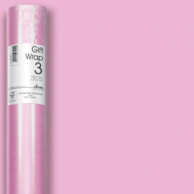 3M x 70CM (Essential) Roll Wrap Soft Pink