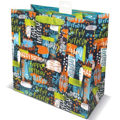 Gift Bag Large Hip Hop Birthday Blue