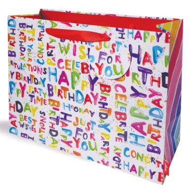 Gift Bag Carrier Party Brights Happy Birthday