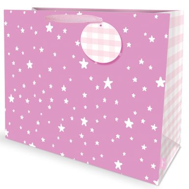 Gift Bag Carrier Stars Pink