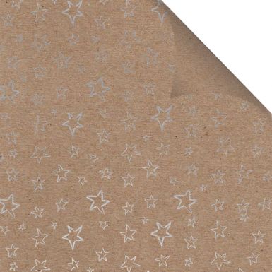 Gift Wrap Craft Silver Stars