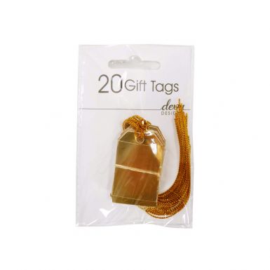 Pack of 20 - Mini Parcel Tags Gold Foil