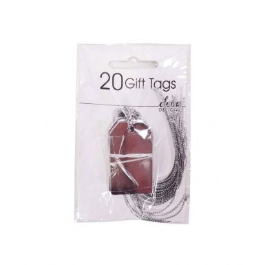 Pack of 20 - Mini Parcel Tags Silver Foil