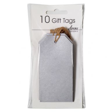 Pack of 10 Tags - Craft Silver