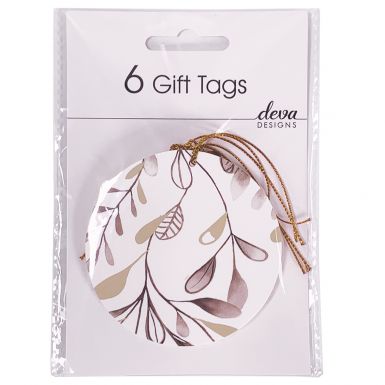 Pack of 6 Tags - Mistletoe Gold