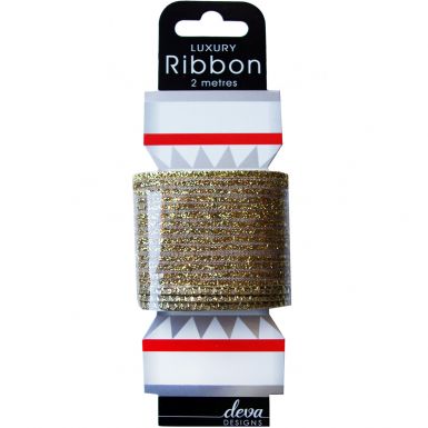 Glitter Gold Wired Ribbon