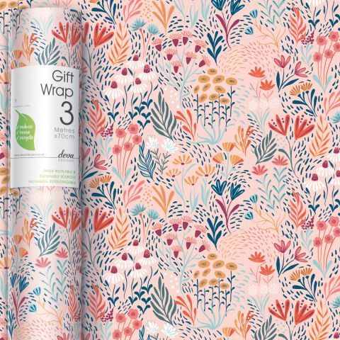3M x 70CM Roll Wrap Boho Coral