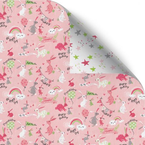 Gift Wrap Baby Bunny Pink