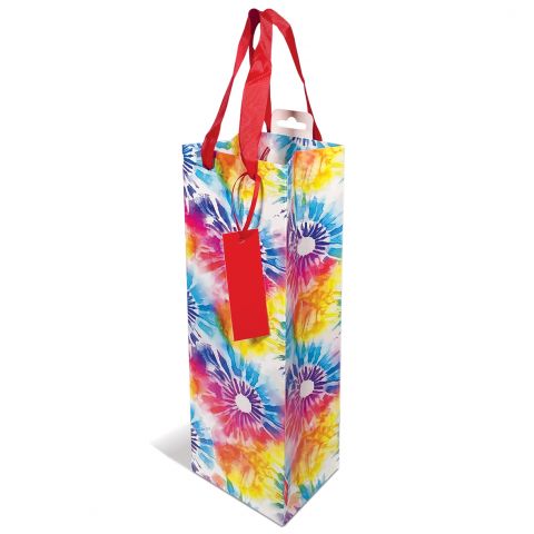 Gift Bag Bottle Rainbow Tie Dye